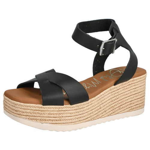Oh! My Sandals 5445 Sandalia Cuña Negro Mujer