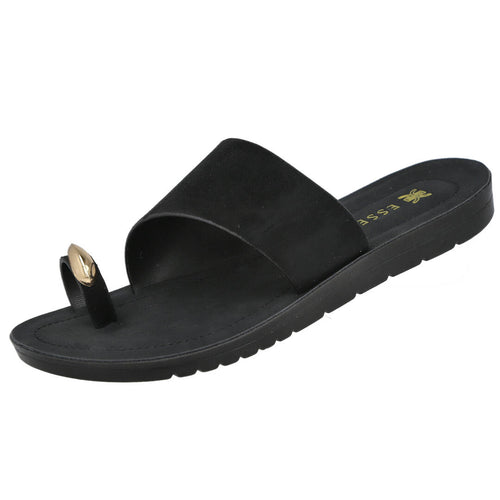 Pink Desert AB118 Sandalia plana Negra Mujer