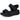 Sandalia Skechers plana negra mujer vista frontal, con cierre textil adherente - © Calzados Modesto®