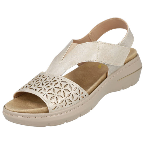 Bubble Bobble BL2608-4 Sandalias planas platino para Mujer