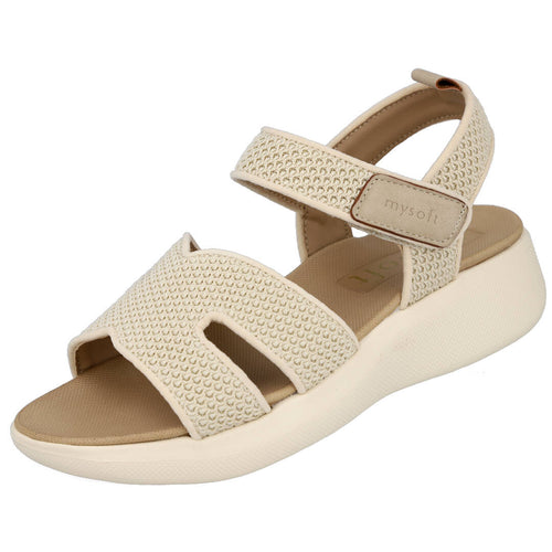 Mysoft 26M361 Beige Sandalias planas Mujer