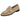 Mocasín beige de mujer Pink Desert X5-573, vista frontal con detalle de antifaz y pespuntes - © Calzados Modesto®