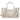 Bolso tote blanco de piel con diseño troquelado y asa de mano - © Calzados Modesto®