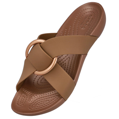 Crocs 533386 Chanclas de Pala Bronce para Mujer