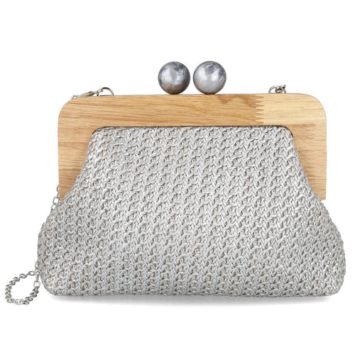 Pink Desert AST20739 Bolso de fiesta Plata Mujer