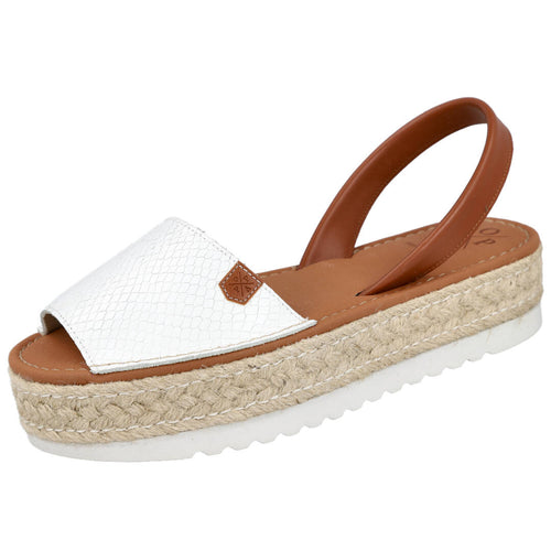 Popa MDSAONA-PS27001001 Sandalia plana blanco para Mujer