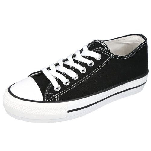 L&R Shoes MDF220 Zapatillas de lona Negro Mujer