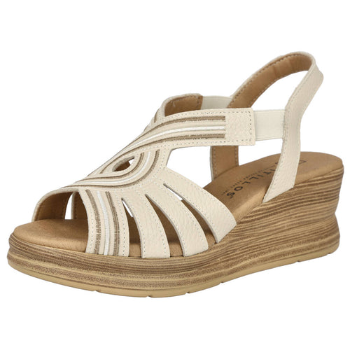 Pitillos MD11053 Sandalias Cuña Crema Mujer