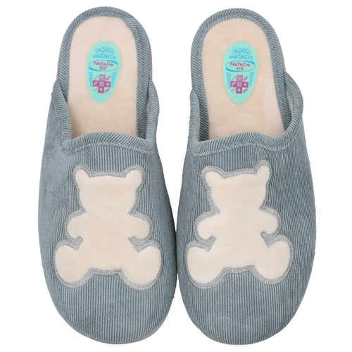 Bubble Bobble MD4007 Zapatillas de Casa Grises para Mujer