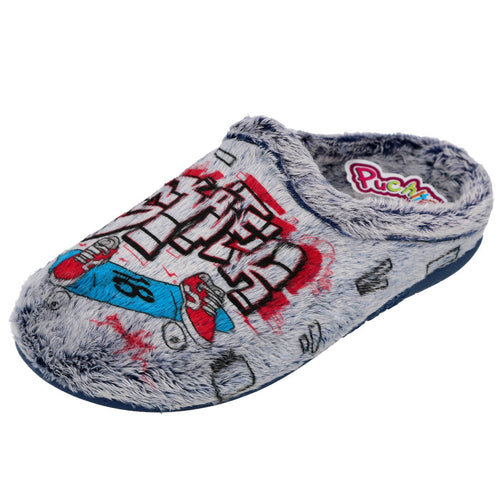 Bubble Bobble 8131 Zapatillas de Casa Grises para Niño