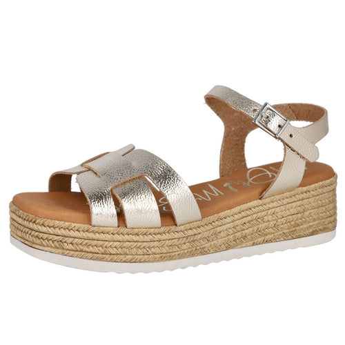 Oh! My Sandals AL5439 Sandalias Planas Dorado para Mujer