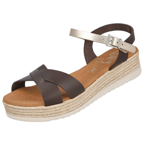 Oh! My Sandals 5693 Sandalias Cuña Marrones para Mujer