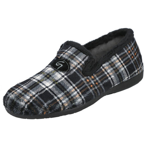 Garzon MD6501 Zapatillas de Casa Cuadros Negros para Hombre