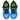 Zapatillas deportivas Skechers 401495N azules para niño, vista superior con cordones y detalle S-Lights - © Calzados Modesto®