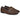 Par de mocasines café de mujer Pink Desert SJ-1A025 con adorno metálico dorado en primer plano - © Calzados Modesto®