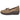 Mocasín taupe de ante para mujer Pink Desert con cuña y hebilla - © Calzados Modesto®