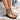 Sandalia plana Oh My Sandals 5845 negra para mujer con adornos dorados y cierre de hebilla - © Calzados Modesto®