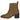 Botín de mujer Corina en color camel vista lateral exterior con tacón ancho - © Calzados Modesto®