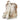 Mochila PINK DESERT beige de tela y piel, con correas ajustables doradas - © Calzados Modesto®