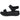 Sandalia Skechers plana negra mujer vista lateral, suela gruesa de confort - © Calzados Modesto®