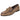 Vista superior del mocasín taupe Pink Desert SJ-1A025 con detalle de hebilla dorada - © Calzados Modesto®