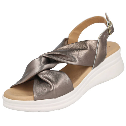 Pitillos MD10615 Plata vieja Sandalias planas para Mujer