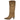 Bota alta de mujer Corina en color camel vista desde el perfil exterior con tacón fino - © Calzados Modesto®