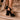 Sandalias de plataforma negras XTI de ante para mujer con tira al tobillo y hebilla dorada - © Calzados Modesto®