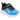 Vista frontal zapatilla Skechers 401495N para niño en azul, con cordones elásticos y cierre textil adherente - © Calzados Modesto®