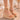 Sandalias doradas de cuña PINK DESERT con tiras finas y detalle de anilla en el dedo sobre plataform - © Calzados Modesto®