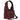 Bolso burdeos PINK DESERT, vista lateral con correa ajustable y tachuelas - © Calzados Modesto®