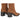 Vista trasera de par de botines camel Pink Desert con tacón ancho de madera - © Calzados Modesto®