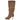 Botas camel mujer Pink Desert de caña arrugada, puntera abierta y tacón de aguja, vista lateral - © Calzados Modesto®
