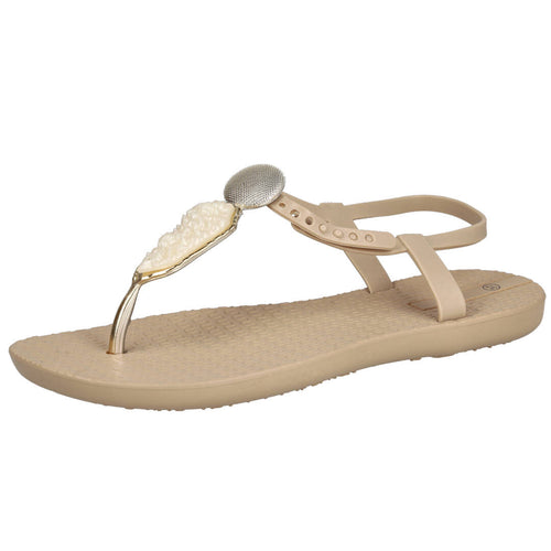 Bubble Bobble A-53 Sandalia Plana Beige Mujer