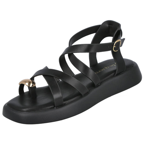 Pink Desert 6022 Sandalia plana Negra Mujer