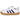 Zapatilla deportiva Adidas niño blanca con cierre textil adherente y detalles morados, vista lateral - © Calzados Modesto®