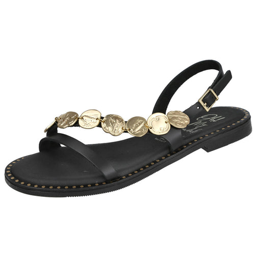 Oh! My Sandals MD5787 Sandalias Planas Negras para Mujer
