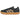 Vista lateral de la zapatilla Adidas VL Court para mujer, en negro con estampado de leopardo y suela goma - © Calzados Modesto®