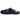Zapatilla abierta azul Bubble Bobble de hombre en vista lateral con bordado - © Calzados Modesto®