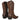 Detalle de la bota vaquera marrón Pink Desert JD-93 para mujer con cremallera lateral y bordados - © Calzados Modesto®