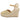 Sandalias cuña PINK DESERT doradas de yute y piel con tira al tobillo - © Calzados Modesto®