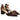 Par de zapatos salón marrones Pink Desert para mujer en ángulo sobre fondo blanco - © Calzados Modesto®