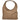 Vista frontal del bolso taupe para mujer Pink Desert KMV309614 de ante sintético liso - © Calzados Modesto®