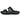 Vista lateral de las chanclas planas negras Crocs MD206761 para mujer. Diseño moderno - © Calzados Modesto®