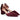 Par de zapatos salón burdeos Pink Desert de terciopelo con tacón grueso en perspectiva frontal - © Calzados Modesto®