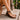 Sandalias Oh! My Sandals 5848 marrón mujer: detalle frontal tiras con adornos dorados, cierre textil - © Calzados Modesto®