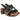 Par de sandalias Pink Desert R-82 negras mujer con hebilla dorada y adorno joya - © Calzados Modesto®