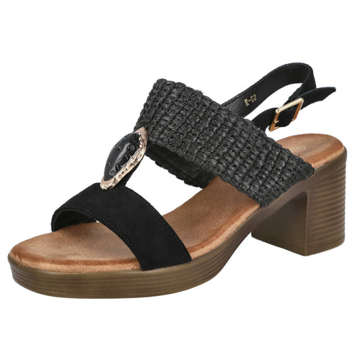 Pink Desert R-82 Sandalias Negro Mujer