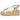 Vista lateral sandalia oro Pink Desert 6026 mujer, cuña esparto y tiras finas - © Calzados Modesto®
