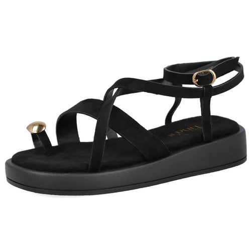 Pink Desert 6382-B Sandalias planas Negro Mujer